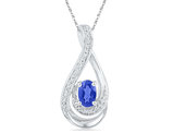 Lab-Created Sapphire & Diamond Infinity Pendant Necklace 1/2 Carat (ctw) in Sterling Silver